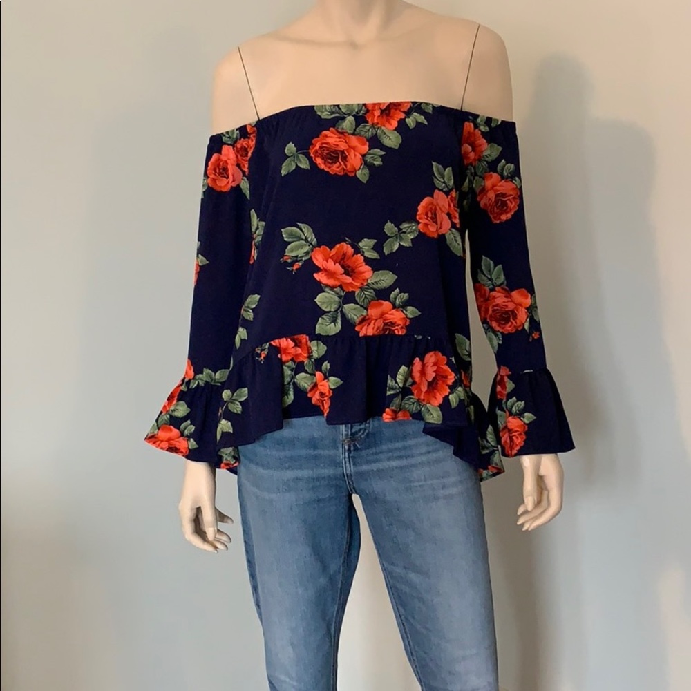 Off the shoulder floral print top